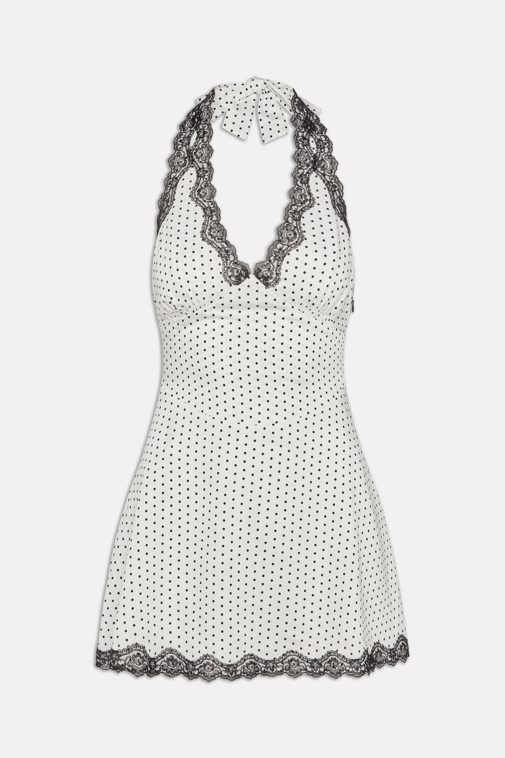 Audrey Polka Dot Lace Halter Dress