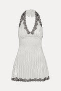 Audrey Polka Dot Lace Halter Dress