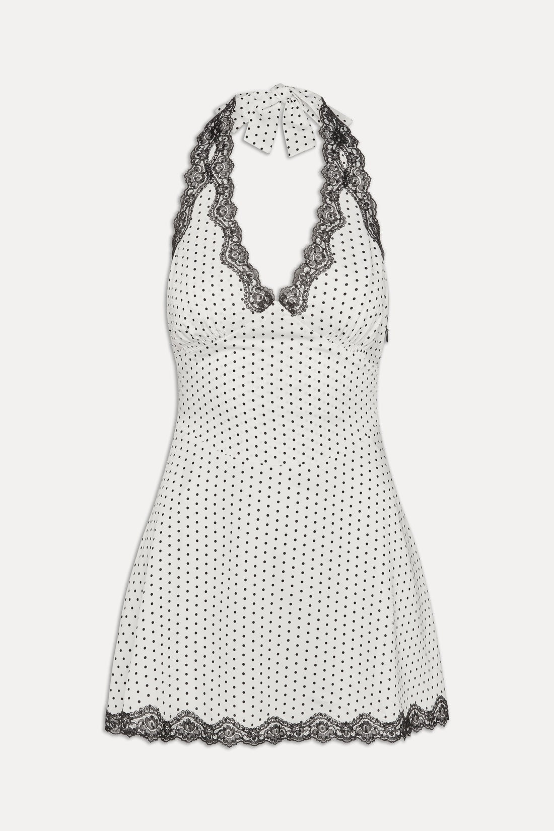 Audrey Polka Dot Lace Halter Dress