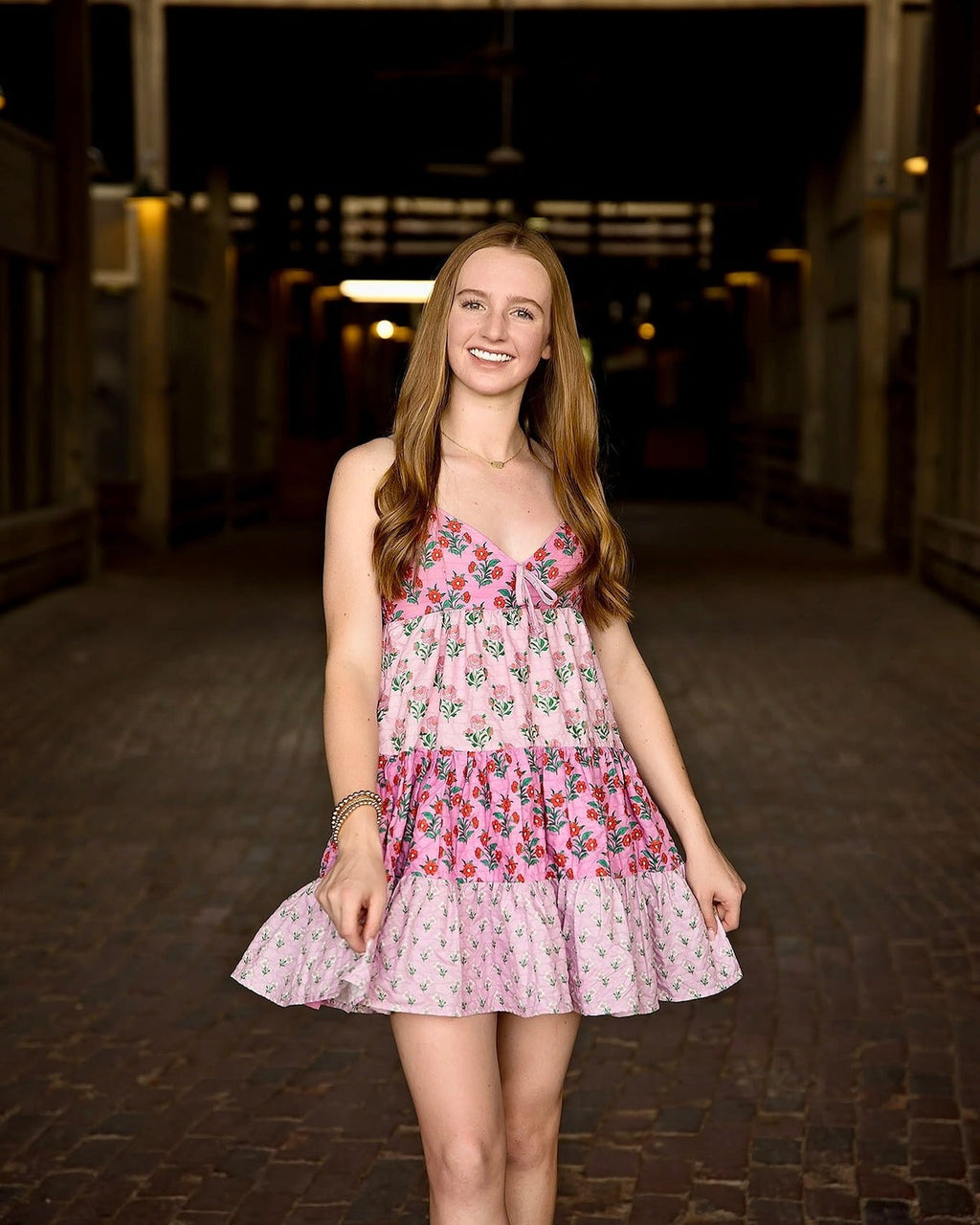 Pink Floral Cake Mini Dress