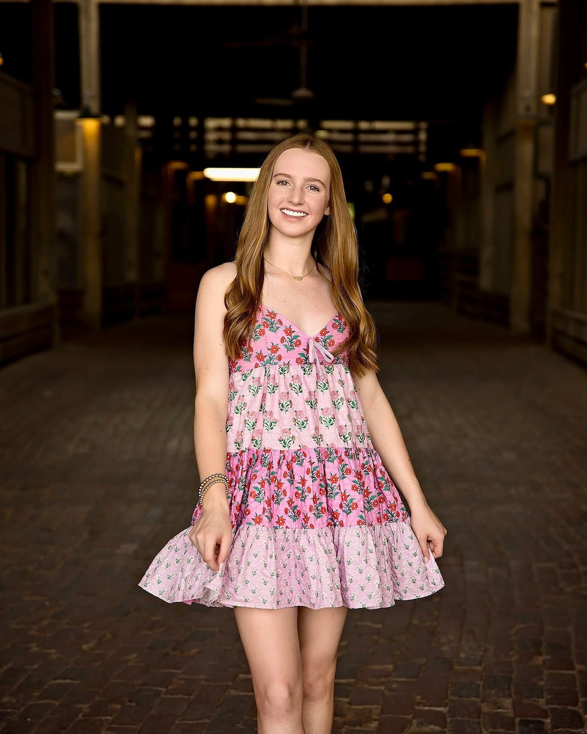 Pink Floral Cake Mini Dress