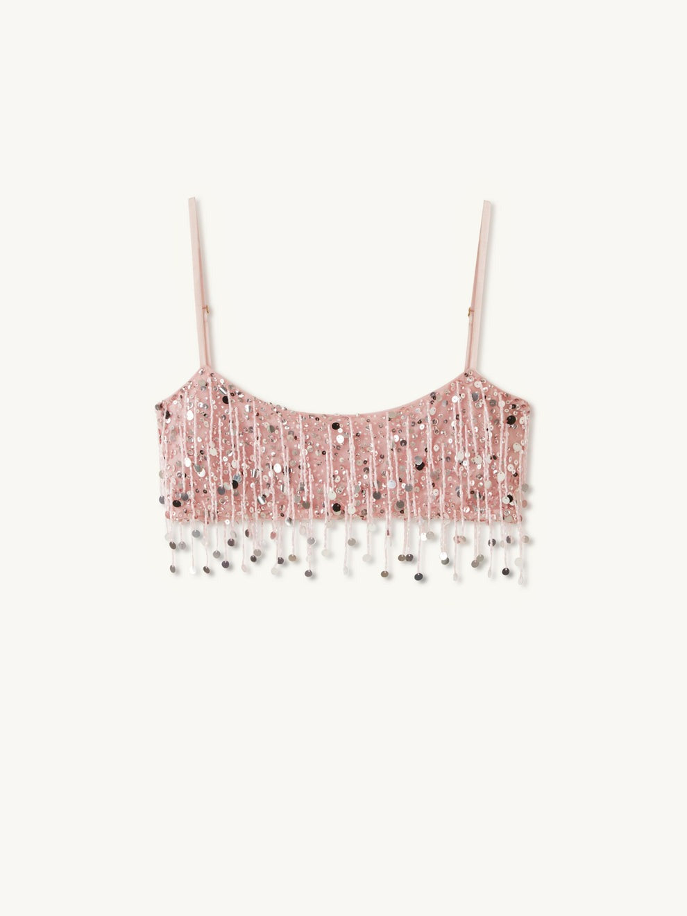 Yasmin Hand Beaded Bralette & Mini Skirt Set - Blush Pink