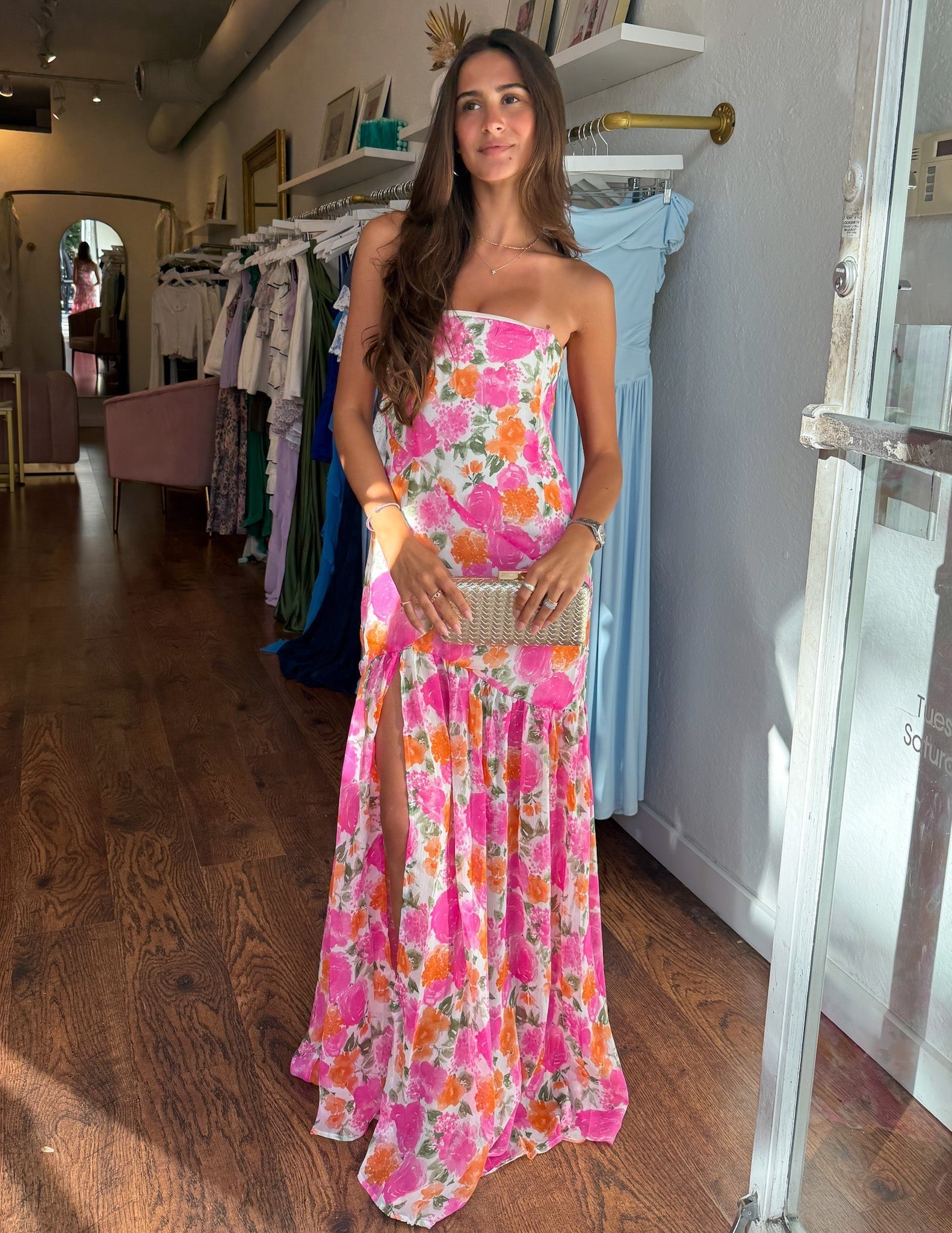 Filomena Floral Dress - Red