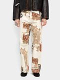 Imimoda Printed denim trousers