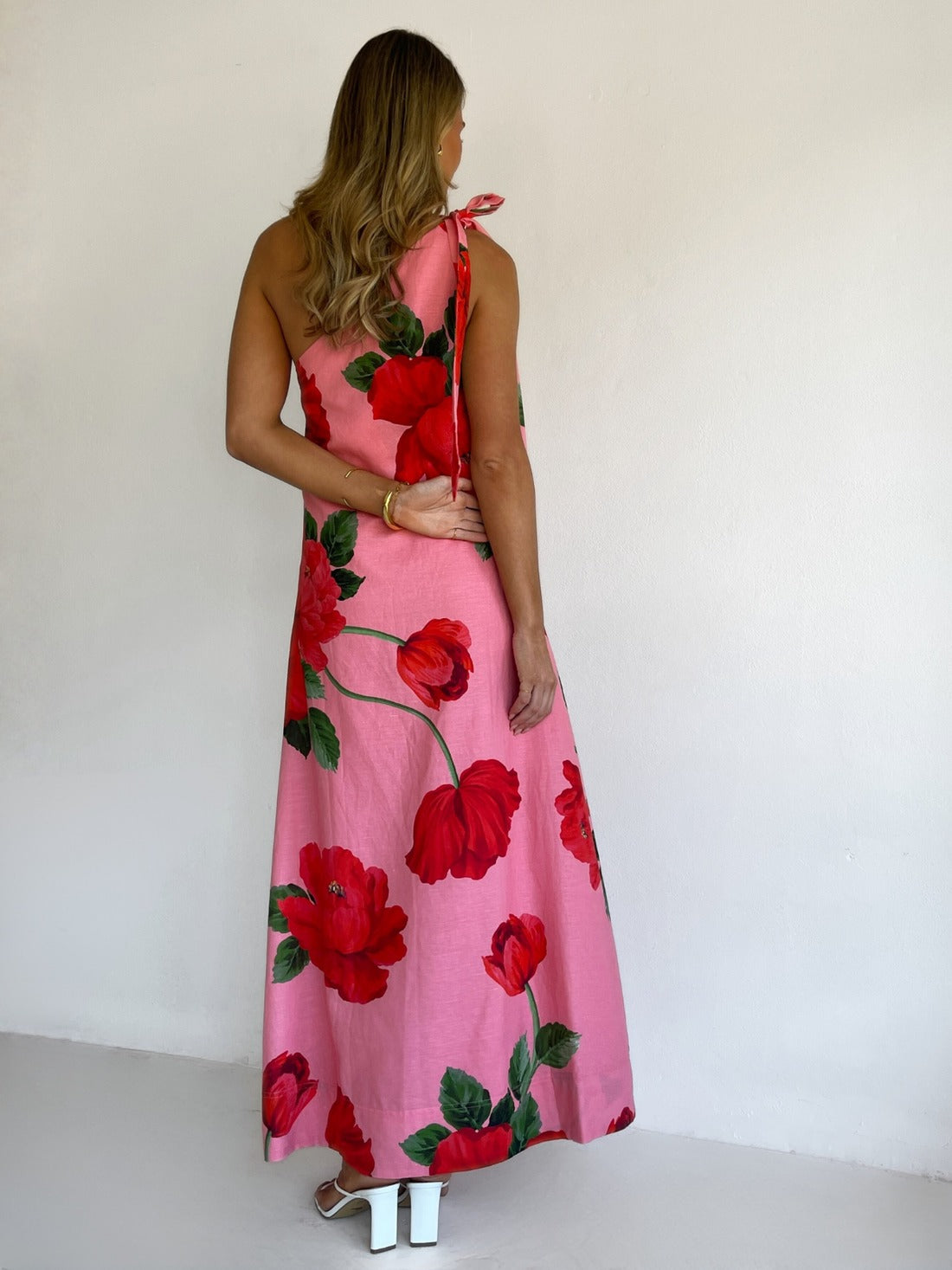 Bloom One-Shoulder Floral Print Maxi Dress