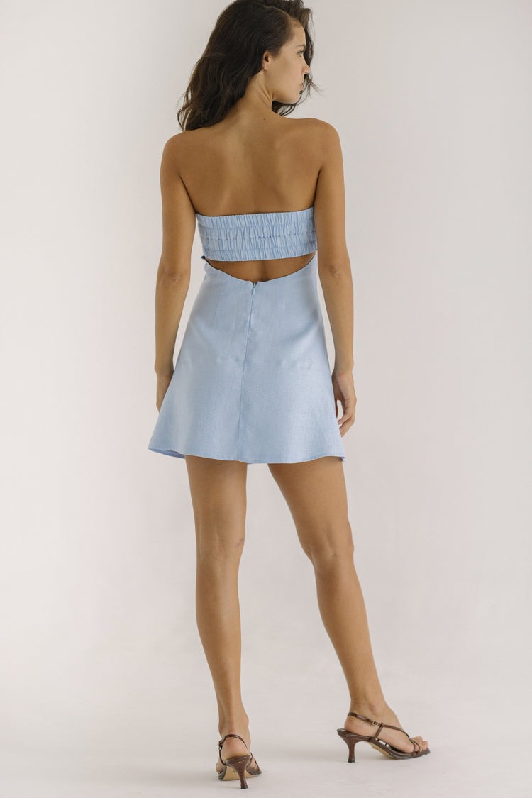 Skyline Strapless Linen Mini Dress