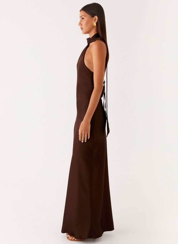Keena Open-Back Halter Maxi Dress