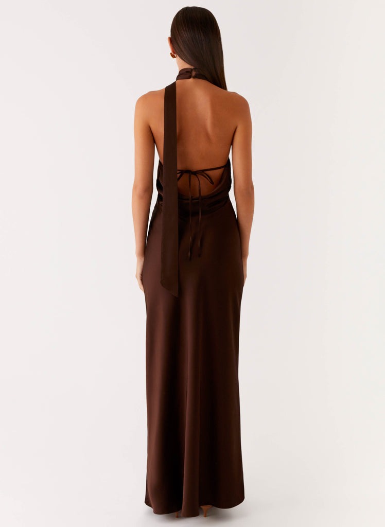 Keena Open-Back Halter Maxi Dress