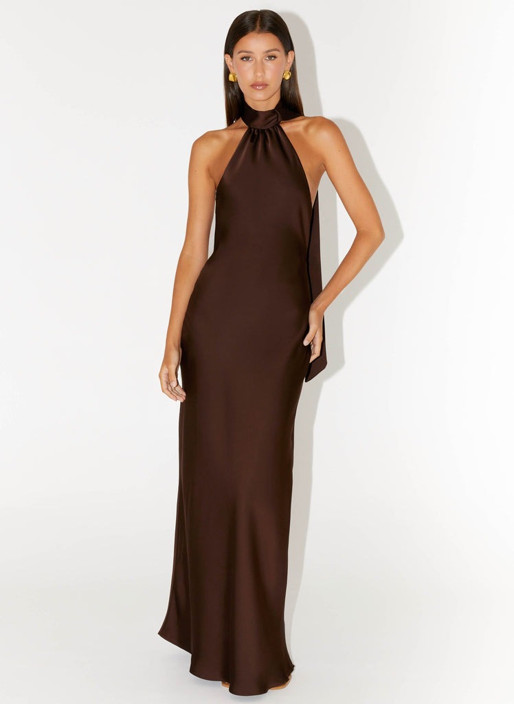 Keena Open-Back Halter Maxi Dress