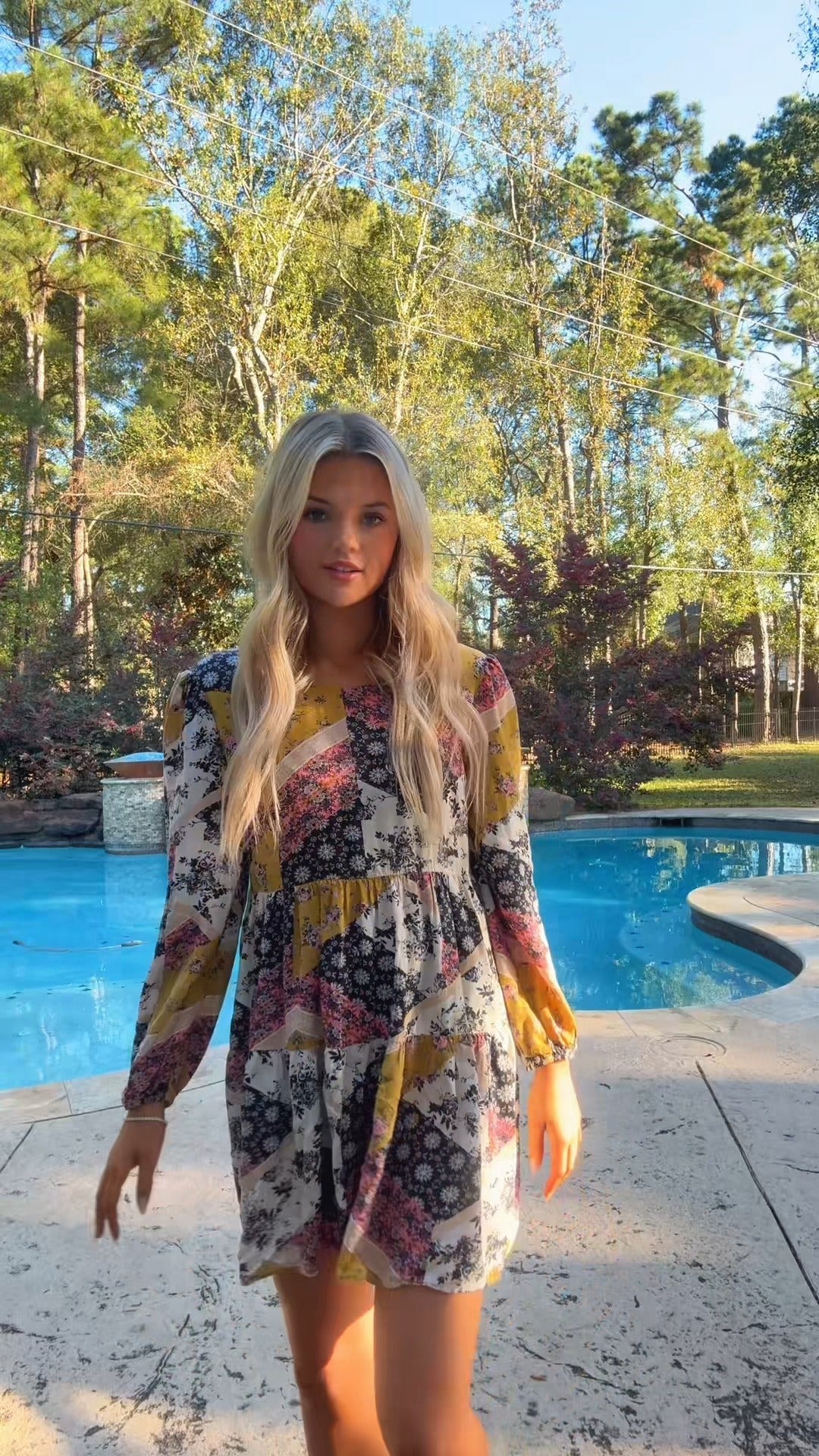 Boho Floral Print Mini Dress