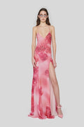 Rose Veil Floral Sheer Maxi Dress