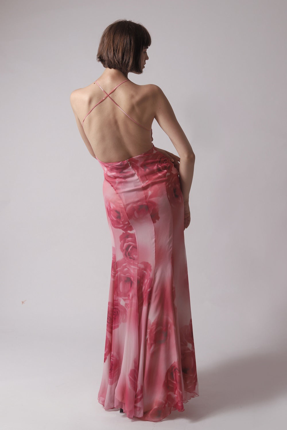 Rose Veil Floral Sheer Maxi Dress