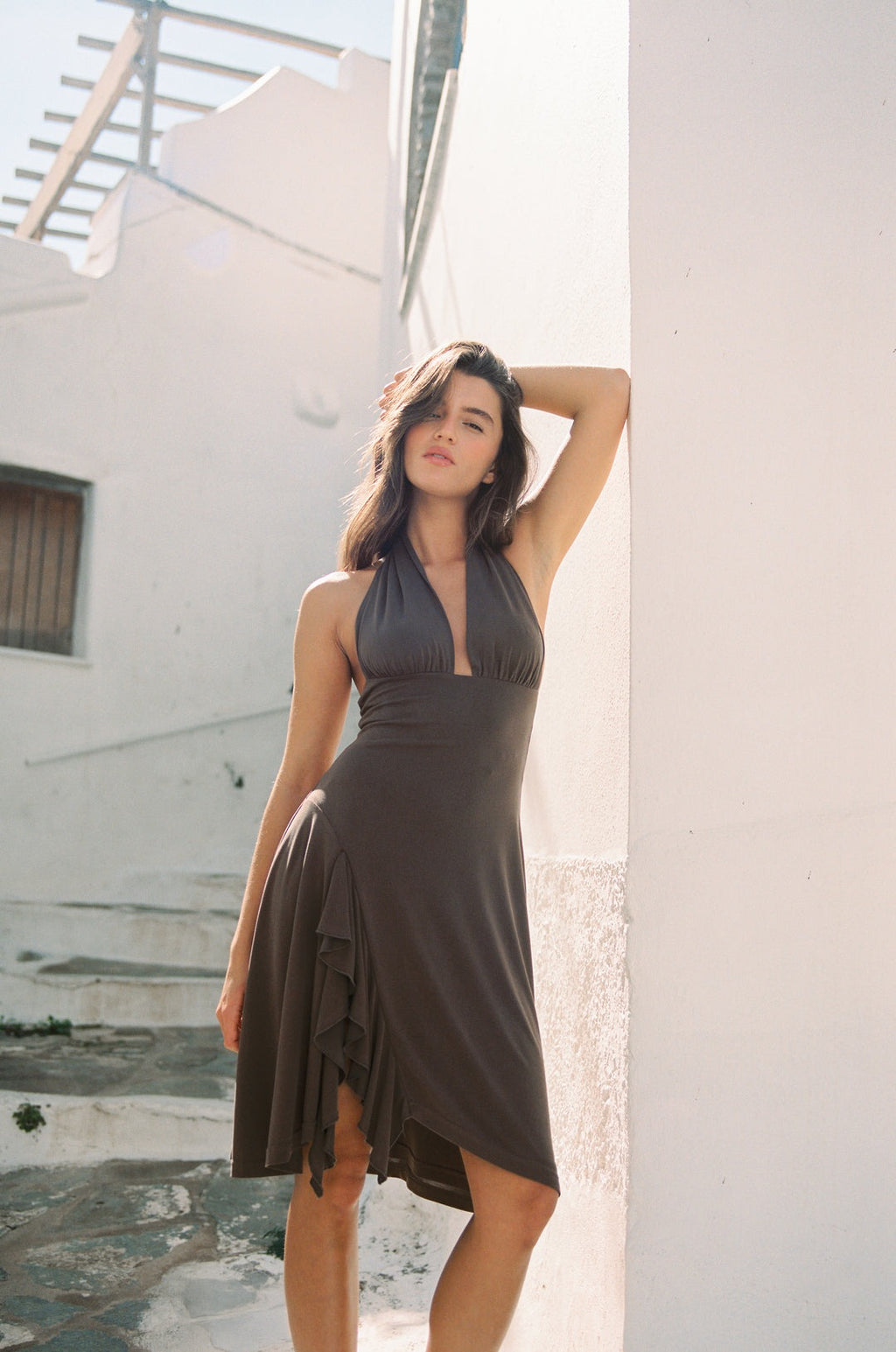 Kesha Halter Ruffle Mini Dress