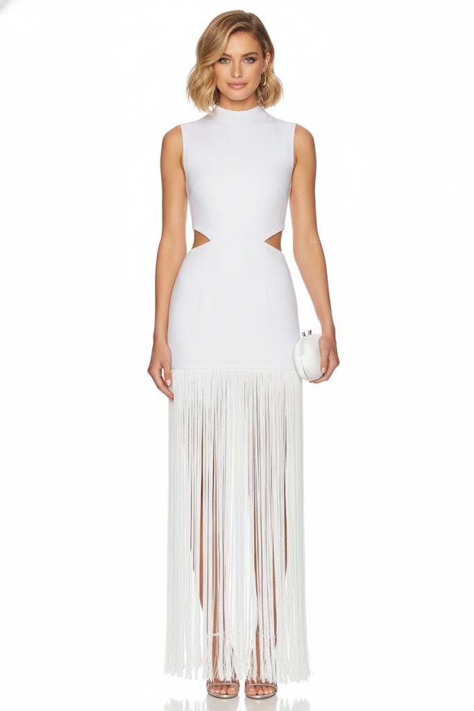 Luna Fringe Cut-Out Maxi Dress